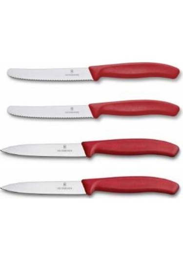 Victorinox 4 Lü Soyma Bıçak Seti Kırmızı