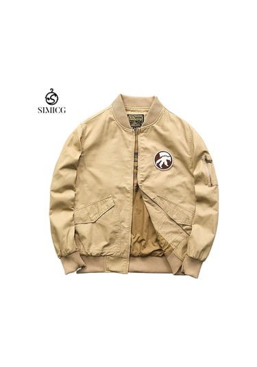 Erkek Sonbahar/kış Günlük Bomber Ceket Açık Kahverengi