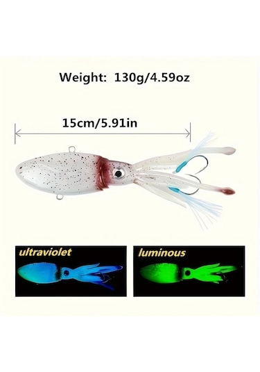 Fochsia Lurego 130g Ağır Yapay Işıklı Ahtapot Yemleri 2 Adet Büyük Sualtı Balıkçılık Yemi