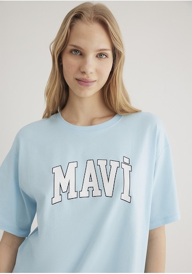 Mavi - Mavi Logo Baskılı Mavi Tişört 1600843-70806 Mavi