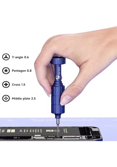 Honeybeeshop Mavi Yüksek Sertlikte İphone Tamiri İçin 4ü 1 Arada Manyetik Hassas Tornavida Takımı