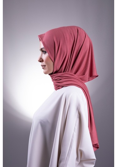 Gül Kurusu Düz Klasik Şal Viskon Kumaş Likralı Penye 202101_18 Gül Kurusu