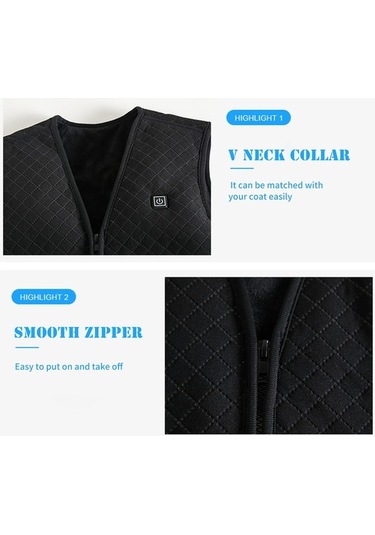 Ulzyvf Usb Isıtmalı 5 Bölgeli Elektrikli Isıtmalı Yelek - 3 Ayar Erkek/kadın Diğer