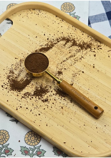 Ahşap Saplı Gold Ölçü Kaşığı - Kahve Ölçüm Kaşığı - 30 Ml