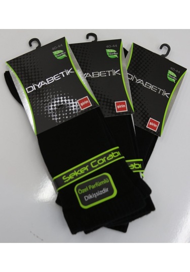 Şirin Diyabetik Şeker Çorabı Bambu Dikişsiz Lacivert Renk Erkek 3 Adet Lacivert