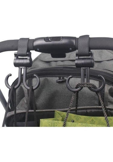 Mcg 2li Bebek Arabasına Uyumlu Cırtlı Eşya Taşıma Aparatı 360 Derece Dönebilen Plastik Kanca Renkli