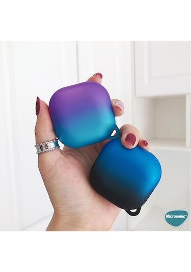 Microsonic Samsung Galaxy Buds 2 Uyumlu Kılıf Degrade Rubber Pembe - Sarı