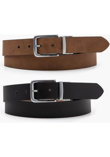 Sonbahar Yeni Erkek Logo Moda Iş Kemeri 38018-0020-5404 Çift Taraflı Kahve Ve Siyah