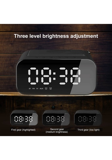 Ranyeek "çok Fonksiyonlu Bluetooth Hoparlör: Fm Radyo, Alarmlı Saat, Kablosuz Şarj, 1800mah Pil" 112 Karakter