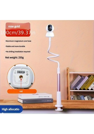 Honeybeeshop Ev Güvenlik Kameraları İçin Siyah 1/4 İnç Vida Paslanmaz Çelik M6 Askı Ayarlanabilir Uyumlu