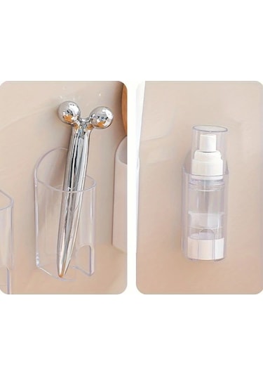 Tongdashop 2li Yapışkanlı Elektrikli Diş Fırçası Askısı Transparan Drilsiz Duvar Montajı Şeffaf