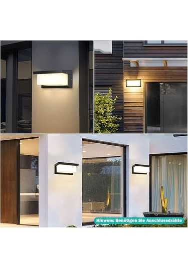 Elektrikle Çalışır, 30 Watt 3200 Kelvin İç Ve Dış Mekan Aplik, Bahçe, Kapı Girişi, Balkon Armatürü Siyah