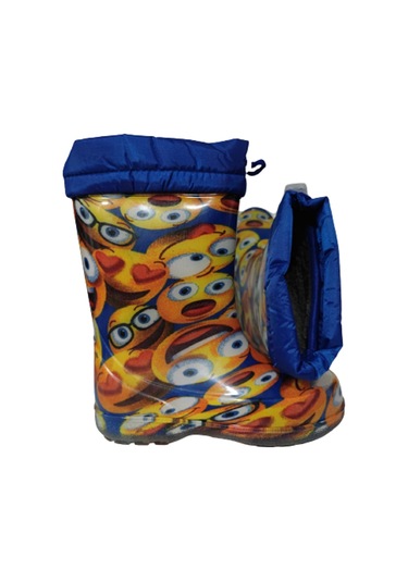 Serabien Unisex Çocuk Mavi Desenli Çizme Mavi