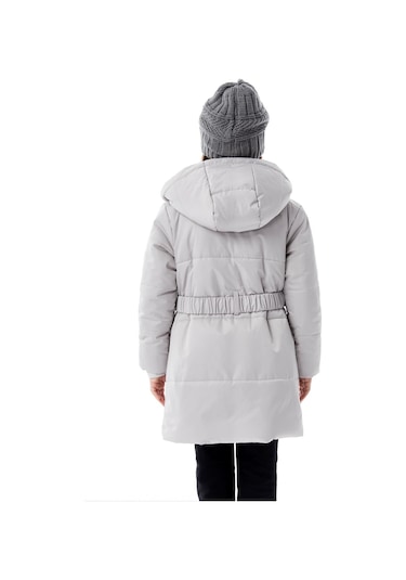 Benitto Kids Kız Çocuk Kapüşonlu Kışlık Şişme Mont 51352 Gri