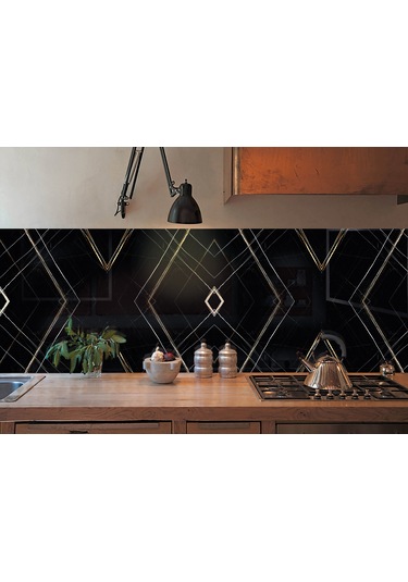 Tink Kendinden Yapışkanlı Siyah Asorti Desenli Pvc Panel 41x62 Cm