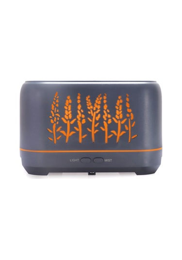 Sones Yx-1690 Ahşap Desenli Aroma Difüzörü Hollow Flame Nemlendirici Siyah