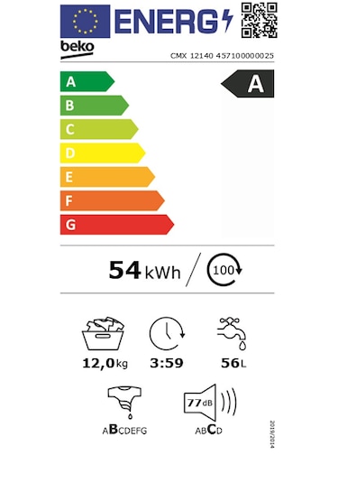 Beko CMX 12140 12 KG 1400 Devir Çamaşır Makinesi