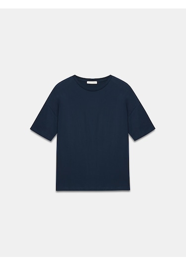 Dilvin 3683 Basic T-shirt-Koyu Lacivert