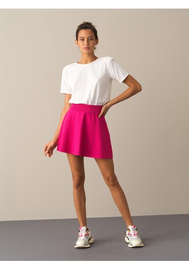 Fuşya Regular Fit Triko Etek 23kb00850857-32 Fuşya