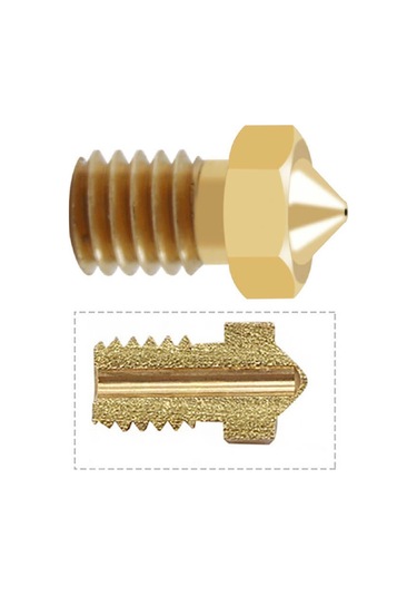 Koodmax 3d Yazıcı Extruder M6 1.75mm / 0.2mm V5 - V6 Pirinç Nozzle Baskı Kafası