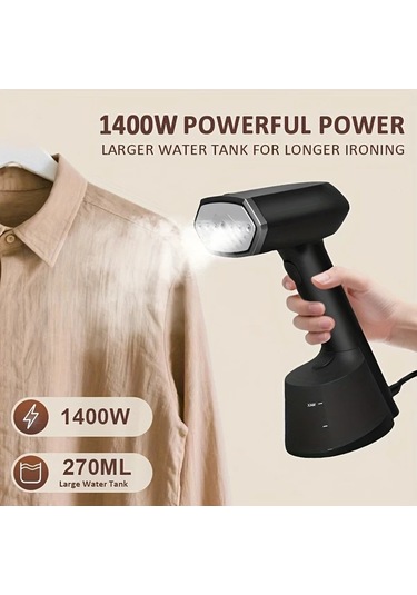 Honeybeeshop Ab Siyah Giysi Buharlayıcı Taşınabilir El Tipi Kıyafet Ütüsü 220 240v Eu Fiş 30 Saniyede Hızlı Isınma 270ml Su Haznesi Ev Seyahat