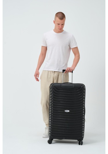 Keo-plus Siyah Büyük Boy Silikon Kırılmaz Pp Valiz Siyah