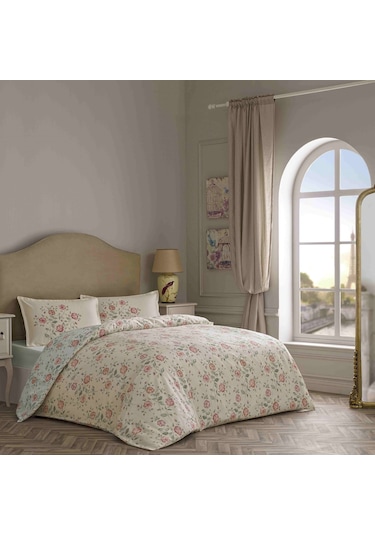 Linens Sc Allday Fleur Nevresim Takımı Çift Kişilik Krem Krem