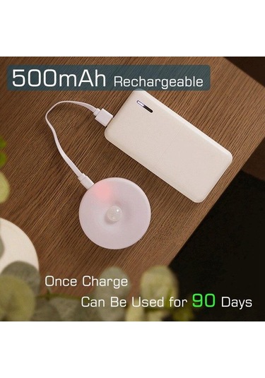 Beyaz 1 Adet Hareket Sensörü Gece Lambası Mutfak Yatak Odası Merdiven Koridor Dolap Dolap Gece Lambası Beyaz