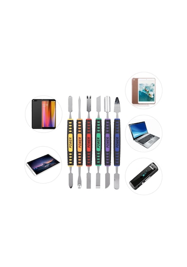 Folinda Tam Metal Cep Telefonu, Tablet, Dizüstü Bilgisayar Tamir Aracı - Kaygan Kullanim, Kayup Giriş, Kabuk Açma, Dayanıklı Çekiciler Seti 6 Adet