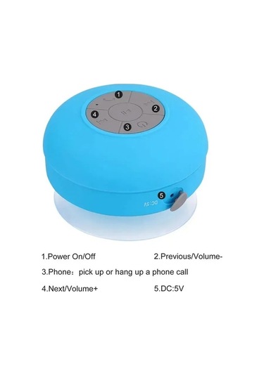 Zyzqstore Su Geçirmez Müzik Hoparlör, Işık Dahili Mikrofonlu, Büyük Vantuzlu