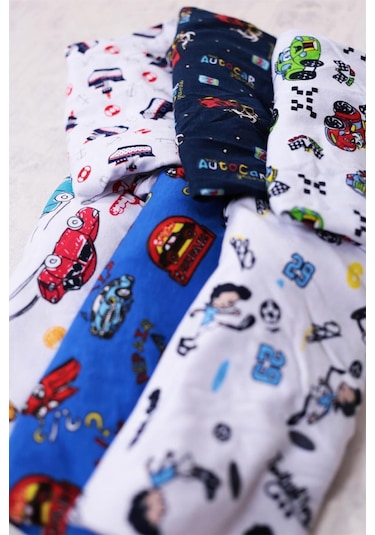 Gümüş 6'lı Erkek Çocuk Karışık Desenli Boxer Karışık