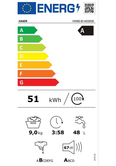 Haier HW90-B14939S8-S 1400 Devir 9 KG Çamaşır Makinesi