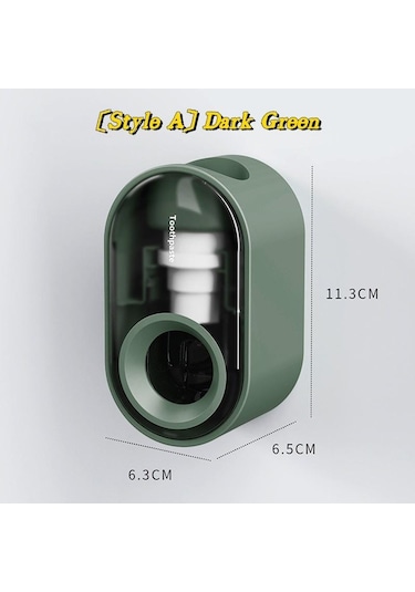 Koyu Yeşil Otomatik Toz Geçirmez Diş Macunu Dispenseri Duvara Montaj Tutucu Banyo Aksesuarları Seti Diş Macunu Sıkacağı Lm Koyu Yeşil
