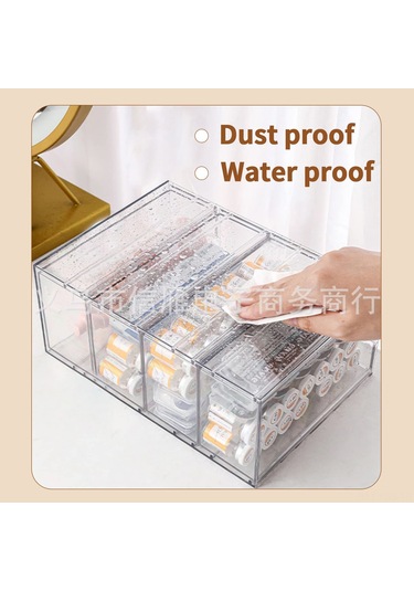 Hfambition Kahve Kapsülü Sergi Rakımı - Transparan Akrilik Materyal - Ev Kullanımı İçin Fonksiyonel Tutanaklı Raf Şeffaf