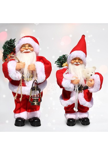 Jeemson Aracın İçi Noel Gibi Dekorasyon: Elektrikli Müzikli Noel Baba Figürü, Pencere Vitrini Süsü, Hediye Seçeneği Pil Dahil Değil