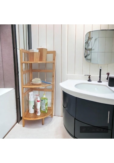 Rossel Premium Bambu Köşeli Raf