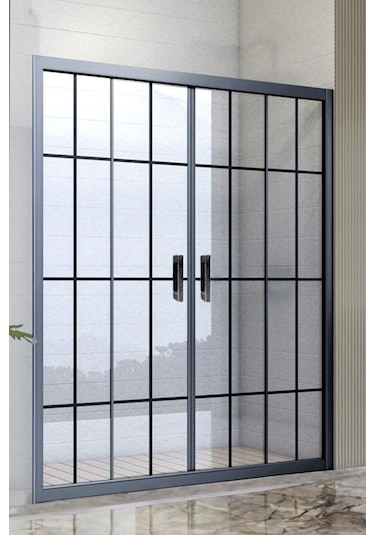 Durul Duşakabin Ön Cephe 5mm Siyah Çizgi H:190 Siyah