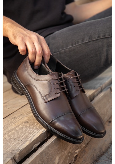 Daxtors D00226 Günlük Ortopedik Hakiki Deri Erkek Klasik Ayakkabı 001