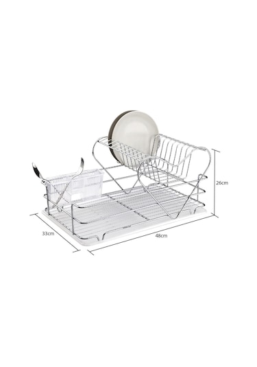 Teknotel İki Katlı Kalpli Tabaklık Bulaşıklık Gold Kb011 Altın