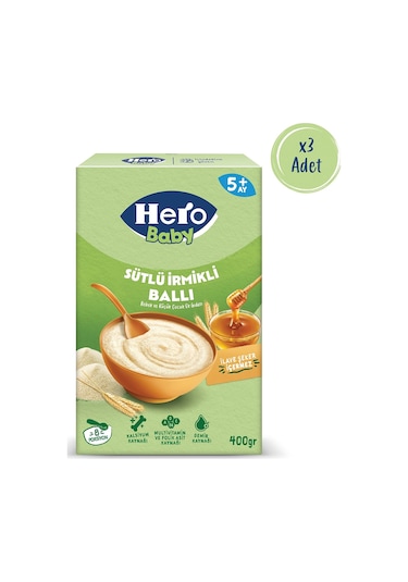 Hero Baby Sütlü İrmikli Ballı 400g X3