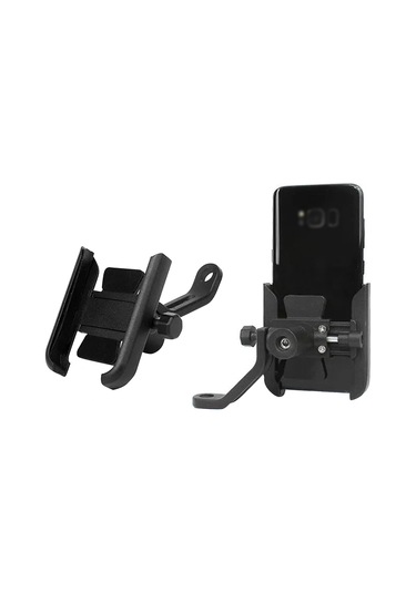 Xindoker Motorcycle Telefon Tutucu, Aluminyum Allyuminyum, Ayna Tipi, Sabit Ve Kaymaz, 51-85mm Genişlik Ayarı, Siyah Siyah