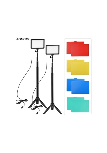 Andoer Usb Led Fotoğrafçılık Video Işık Kiti Siyah 2 Adet Siyah