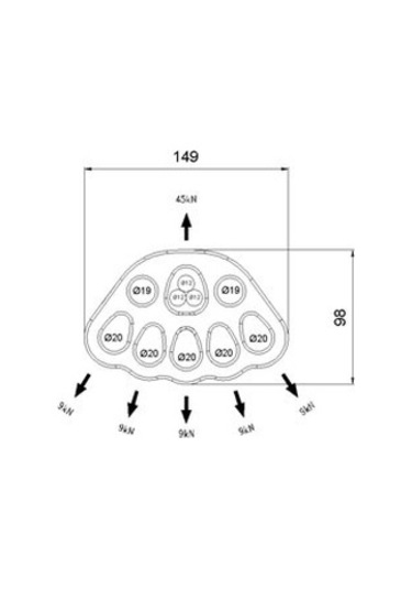 Ct L637 5 Delikli Kırmızı Alüminyum Dağıtım Plakası Çok Renkli