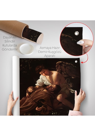 Caravaggio - Saint Francis Of Assisi İn Ecstasy Duvar Örtüsü-7123