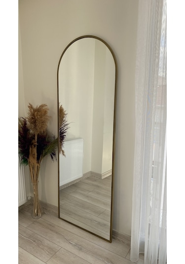 Ersan Dizayn Metal Çerçeve Eskitme Oval Boy Aynası (Ayak Yoktur) Altın