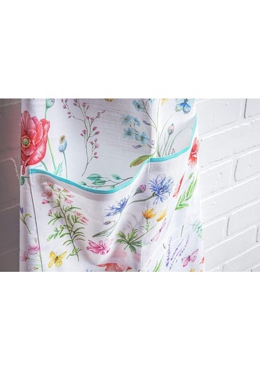 Fastbuy Kadınlar İçin Uzun Bağlı Ayarlanabilir Boyunlu Pamuklu Mutfak Önlüğü 4 Çiçekli Diğer Diğer