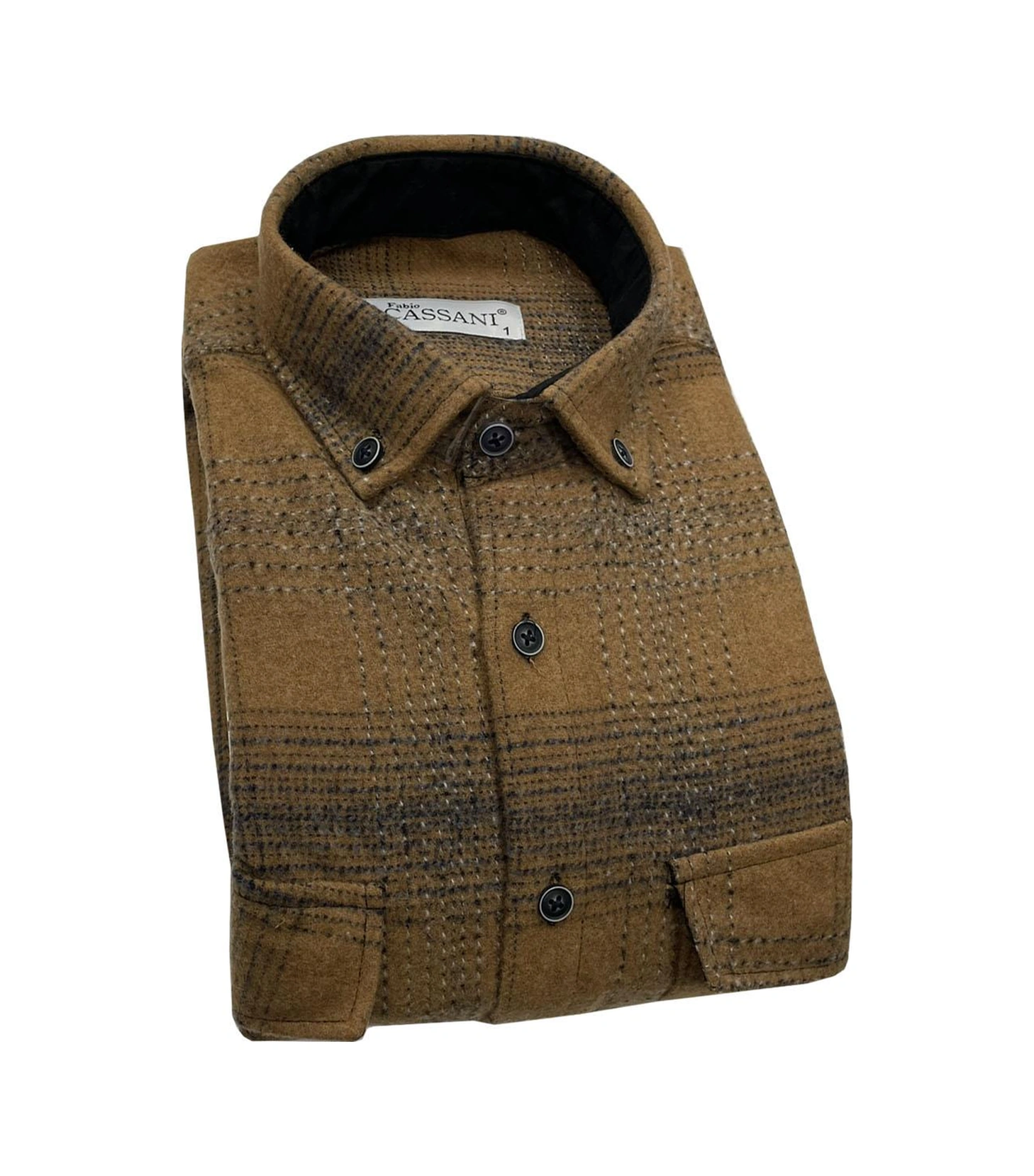 Fabio Cassani Erkek Kışlık Hakiki Oduncu Gömleği - 7403 Gri