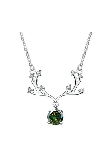 Yeşil Bague Ringen Mükemmel Kesim 1 Ct Uygun Fiyatlı Mozanit Kolye Kadınlar Için 925 Gümüş Elmas Kolye Kız Arkadaşı Için Doğum Günü Hediyesi 1 Carat