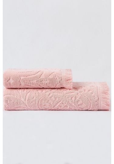 Varol Jacquard %100 Pamuk El Havlusu 50x90cm Pudra-50x90cm Pudra