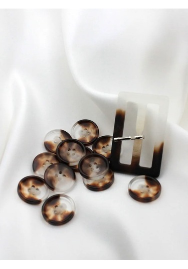 The New Button Dekoratif Düğmeler Kahverengi 25 Mm 12 Adet 276235836